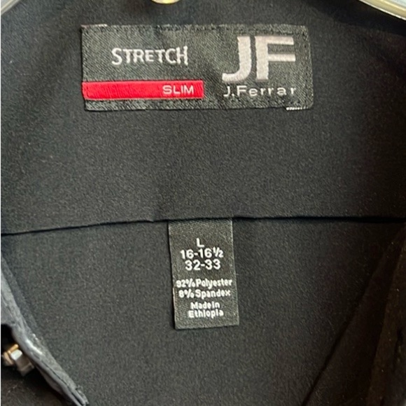 JF J Ferrar black button down stretch dress shirt size large - Picture 9 of 10